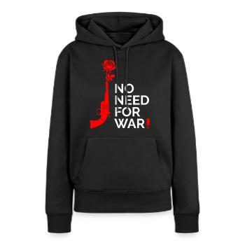 Pas de guerre - Sweat à capuche Premium bio Femme - noir - Devant - Julia (174cm)