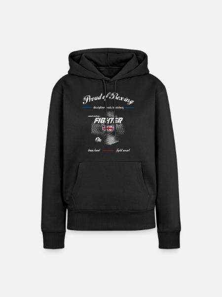 Proud of Boxing - fighter - Großbritannien - Frauen Premium Bio Hoodie - Schwarz