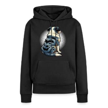 Berger australien Aussie Aussie Propriétaires Aussies - Sweat à capuche Premium bio Femme - noir - Devant - Julia (174cm)