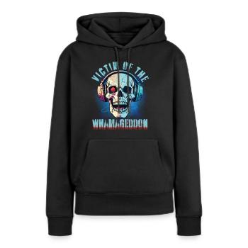 Victime du Whamageddon - Sweat à capuche Premium bio Femme - noir - Devant - Julia (174cm)