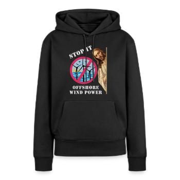 Offshore Windkraft Stopp - Frauen Premium Bio Hoodie - Schwarz - Vorne - Julia (174cm)