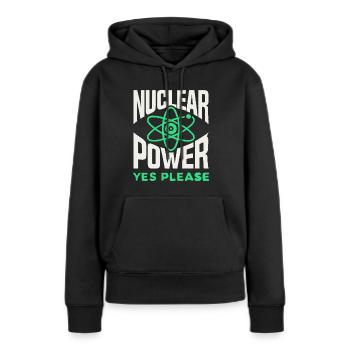 Énergie nucléaire s’il vous plaît - Pour l’énergie propre - Sweat à capuche Premium bio Femme - noir - Devant - Julia (174cm)