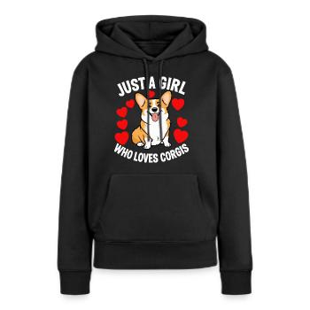 Just a girl who loves corgis - Women’s Premium Organic Hoodie - black - Front - Julia (174cm)