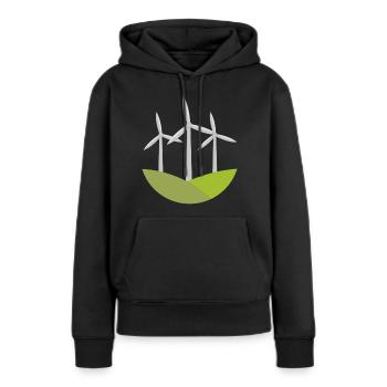Windrad - Frauen Premium Bio Hoodie - Schwarz - Vorne - Julia (174cm)