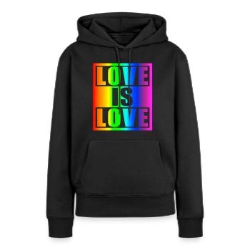 Love is love - Frauen Premium Bio Hoodie - Schwarz - Vorne - Julia (174cm)