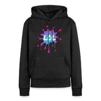LOL - Frauen Premium Bio Hoodie - Schwarz - Vorne - Julia (174cm)