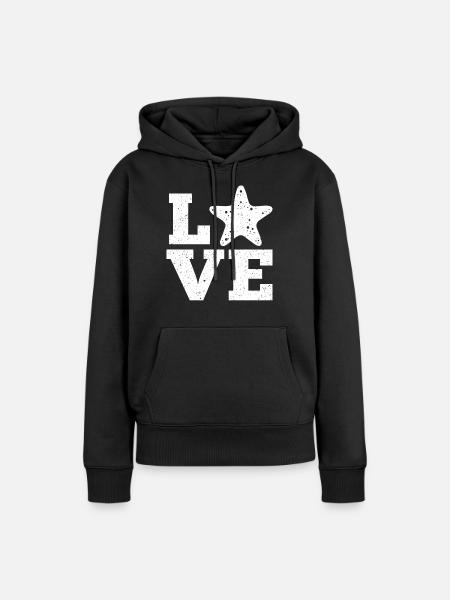 Seestern - Frauen Premium Bio Hoodie - Schwarz