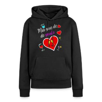 Mia san de, de saufa. - Frauen Premium Bio Hoodie - Schwarz - Vorne - Julia (174cm)