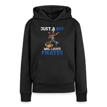 Cadeau d’anniversaire pirate garçons, pirates, canaille - Sweat à capuche Premium bio Femme - noir - Devant - Julia (174cm)