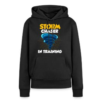 Tornade - Sweat à capuche Premium bio Femme - noir - Devant - Julia (174cm)