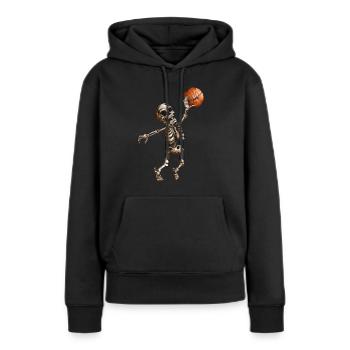 Basketball Spieler Ballspiel Halloween Skelett Fan - Frauen Premium Bio Hoodie - Schwarz - Vorne - Julia (174cm)