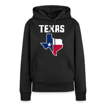 Texas Map - Sweat à capuche Premium bio Femme - noir - Devant - Julia (174cm)