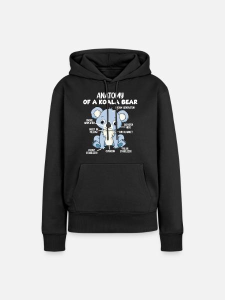 Anatomie eines Koala-Bären - Frauen Premium Bio Hoodie - Schwarz
