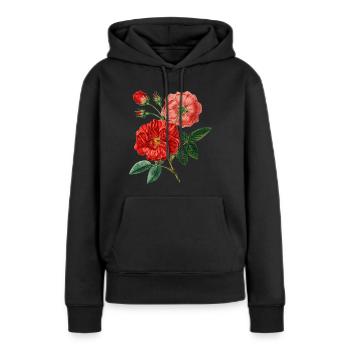Rosen-Anlage - Frauen Premium Bio Hoodie - Schwarz - Vorne - Julia (174cm)