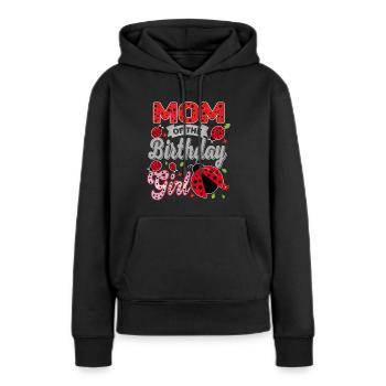 Fille d’anniversaire - Sweat à capuche Premium bio Femme - noir - Devant - Julia (174cm)