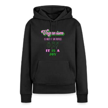 Végétalien végétalien végétalien - Sweat à capuche Premium bio Femme - noir - Devant - Julia (174cm)