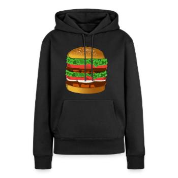 hamburger - Sweat à capuche Premium bio Femme - noir - Devant - Julia (174cm)
