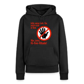 kein Hi Five - Frauen Premium Bio Hoodie - Schwarz - Vorne - Julia (174cm)
