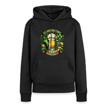 Joyeuse Saint-Patrick - Bière de vacances irlandaise - Sweat à capuche Premium bio Femme - noir - Devant - Julia (174cm)