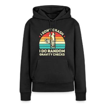 Mountainbiken Ich stürze nicht - Frauen Premium Bio Hoodie - Schwarz - Vorne - Julia (174cm)