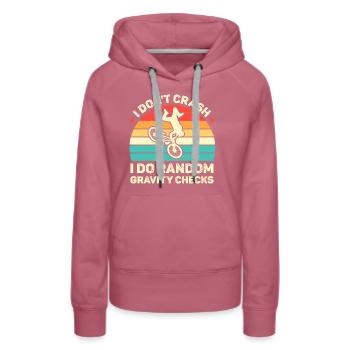 Mountainbiken Ich stürze nicht - Frauen Premium Bio Hoodie - Malve - Vorne - Isabella (175cm)