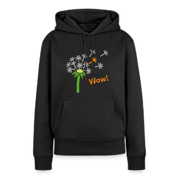 Pusteblume Wow! - Frauen Premium Bio Hoodie - Schwarz - Vorne - Julia (174cm)