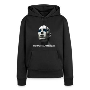 À tes souhaits - Sweat à capuche Premium bio Femme - noir - Devant - Julia (174cm)
