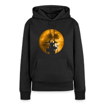 Batteur au clair de lune - Sweat à capuche Premium bio Femme - noir - Devant - Julia (174cm)