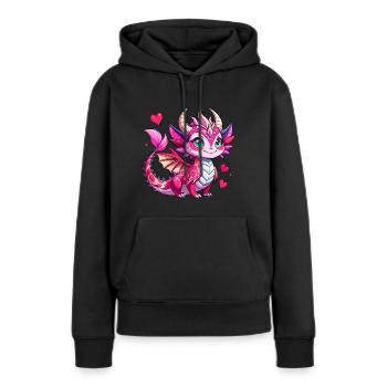 Farbenfroher Drache - Frauen Premium Bio Hoodie - Schwarz - Vorne - Julia (174cm)