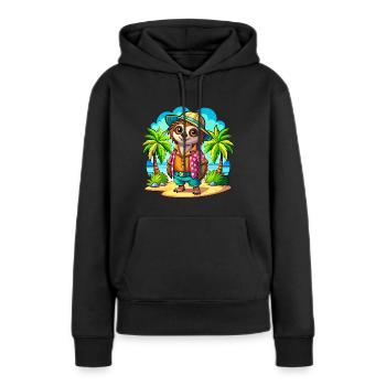 Paresseux mignon des vacances - Sweat à capuche Premium bio Femme - noir - Devant - Julia (174cm)