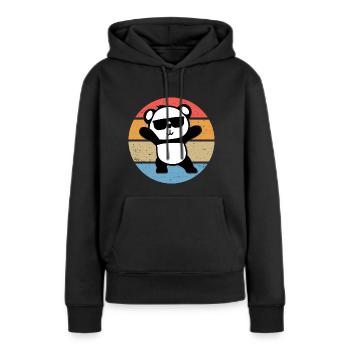 Panda Cool Sonnenbrille Retro Vintage Geschenk - Frauen Premium Bio Hoodie - Schwarz - Vorne - Julia (174cm)