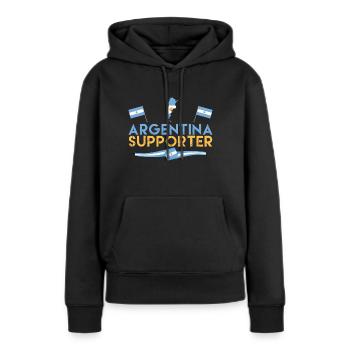 fan de Argentina supporter. Supporter d'argentine. - Sweat à capuche Premium bio Femme - noir - Devant - Julia (174cm)