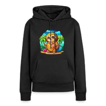 Paresseux mignon des vacances - Sweat à capuche Premium bio Femme - noir - Devant - Julia (174cm)