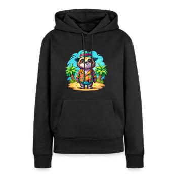 Paresseux mignon des vacances - Sweat à capuche Premium bio Femme - noir - Devant - Julia (174cm)