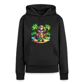 Paresseux mignon des vacances - Sweat à capuche Premium bio Femme - noir - Devant - Julia (174cm)