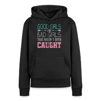 Boese Maedchen Gute Maedchen - Frauen Premium Bio Hoodie - Schwarz - Vorne - Julia (174cm)