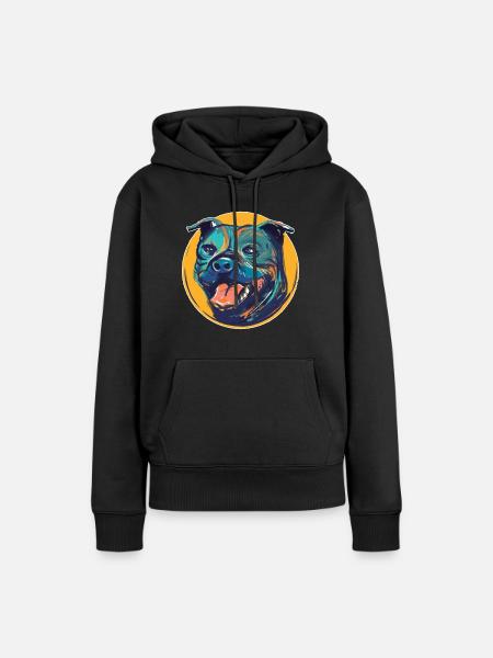 staffordshire - Dame Premium hoodie, økologisk bomuld - sort