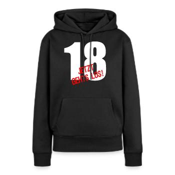 18. Geburtstag 18er 18 volljährig Geschenk - Frauen Premium Bio Hoodie - Schwarz - Vorne - Julia (174cm)