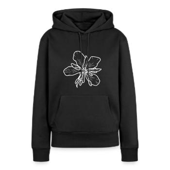 Weidenrose minimalistisch - Frauen Premium Bio Hoodie - Schwarz - Vorne - Julia (174cm)