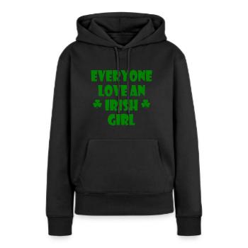 everyone loves an irish girl - Sweat à capuche Premium bio Femme - noir - Devant - Julia (174cm)