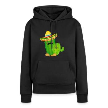 Cactus-Mexiko Shirt - Frauen Premium Bio Hoodie - Schwarz - Vorne - Julia (174cm)