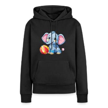 Jouer à Baby Elephant - Sweat à capuche Premium bio Femme - noir - Devant - Julia (174cm)