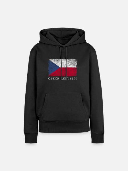 Tschechien Tschechische Flagge - Frauen Premium Bio Hoodie - Schwarz