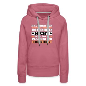Les concierges ne se disputent pas - Sweat à capuche Premium bio Femme - mauve - Devant - Isabella (175cm)
