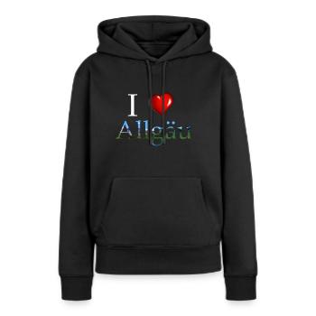 J'aime Allgaeu, Allgäu, J'aime Allgäu - Sweat à capuche Premium bio Femme - noir - Devant - Julia (174cm)
