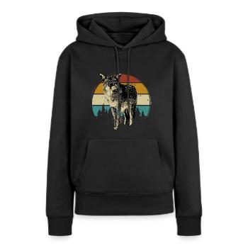 Coyote Coyote Animal Animal Sauvage - Sweat à capuche Premium bio Femme - noir - Devant - Julia (174cm)