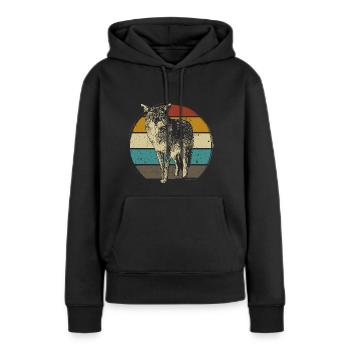 Coyote Coyote Animal Animal Sauvage - Sweat à capuche Premium bio Femme - noir - Devant - Julia (174cm)