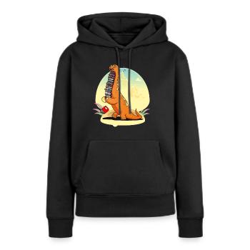Dinosaurier Buch Dino Bücher Leseratte Geschenk - Frauen Premium Bio Hoodie - Schwarz - Vorne - Julia (174cm)