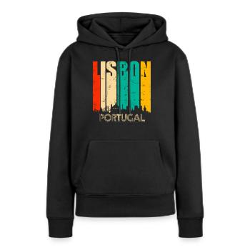Lissabon Portugal - Frauen Premium Bio Hoodie - Schwarz - Vorne - Julia (174cm)