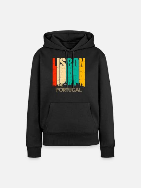 Lissabon Portugal - Frauen Premium Bio Hoodie - Schwarz